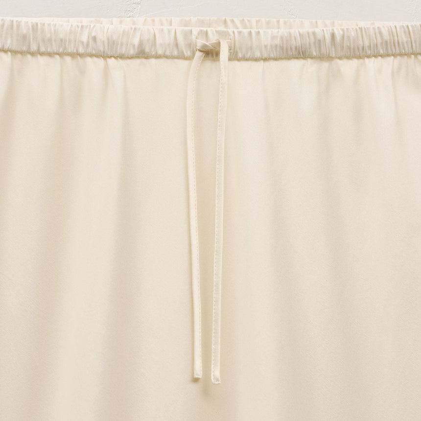 Silk Charmeuse Drawstring Skirt in Ivory | James Perse Los Angeles