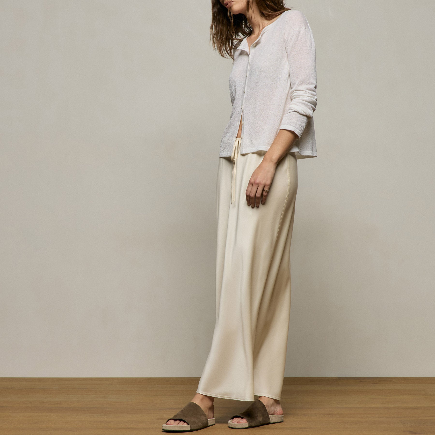 Silk Charmeuse Drawstring Skirt from James Perse - $395