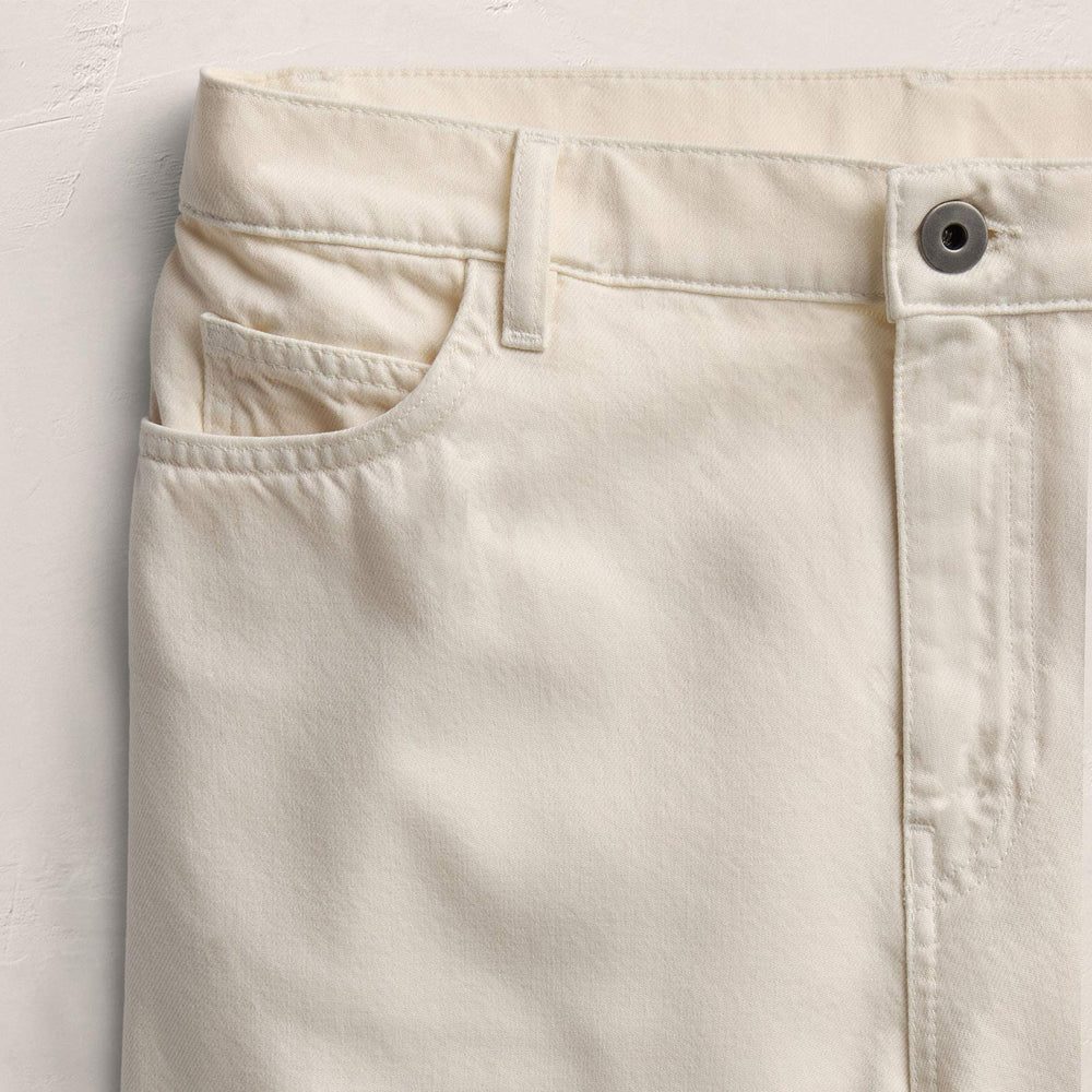 Denim Wide Leg Bermuda Short in Ecru | James Perse Los Angeles