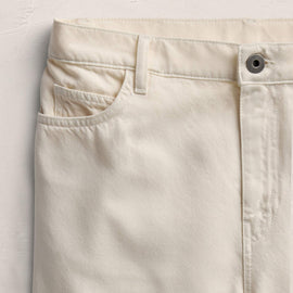 Denim Wide Leg Bermuda Short in Ecru | James Perse Los Angeles