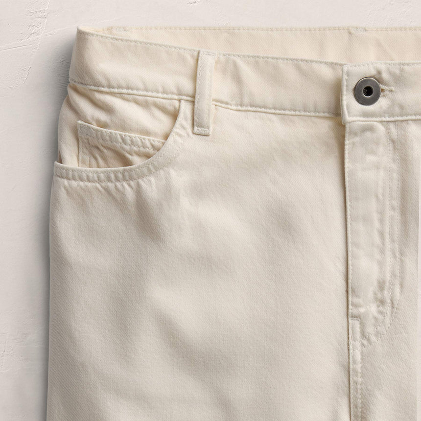 Denim Wide Leg Bermuda Short in Ecru | James Perse Los Angeles