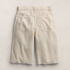 Denim Wide Leg Bermuda Short in Ecru | James Perse Los Angeles