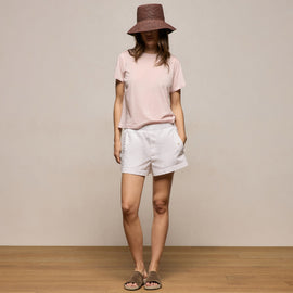 Stretch Poplin Surplus Short in White | James Perse Los Angeles