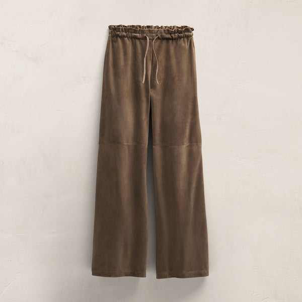 Suede Paperbag Pant in Caribou | James Perse Los Angeles
