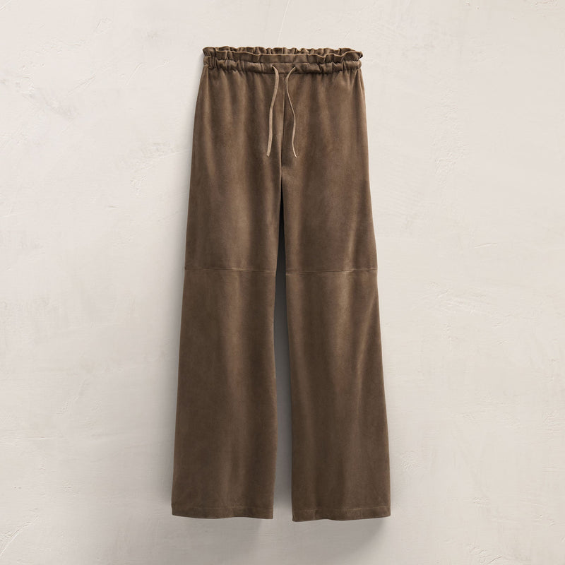 Suede Paperbag Pant in Caribou | James Perse Los Angeles FLAT