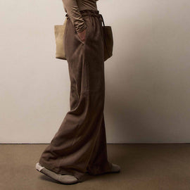 Suede Paperbag Pant in Caribou | James Perse Los Angeles