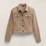Suede Shrunken Jacket in Grout | James Perse Los Angeles