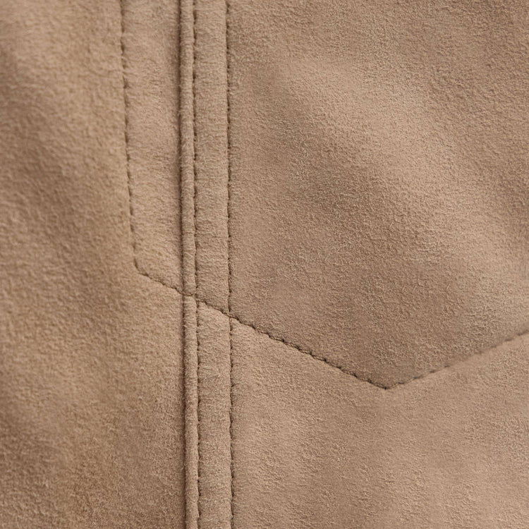 Suede Shrunken Jacket in Grout | James Perse Los Angeles