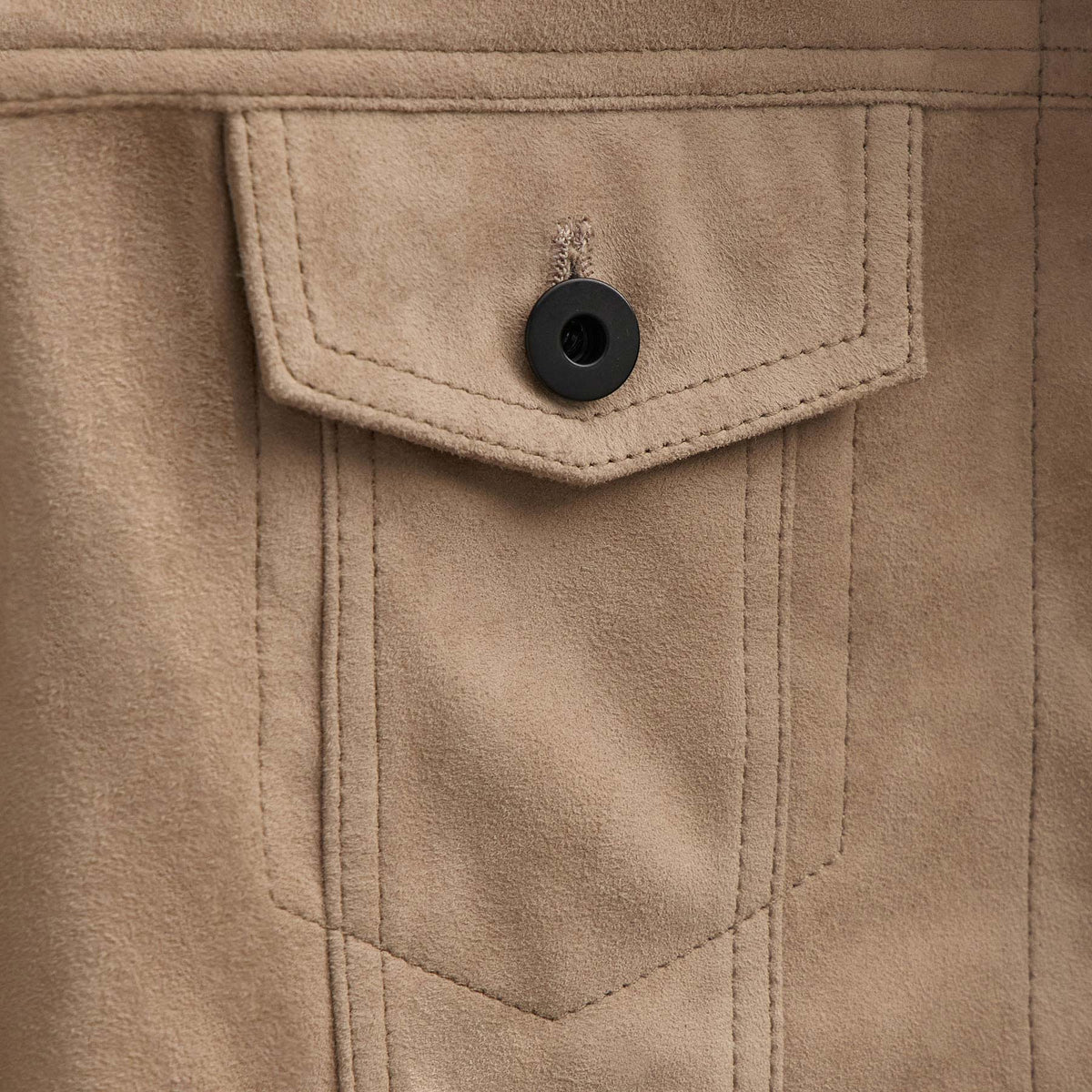 Suede Shrunken Jacket in Grout | James Perse Los Angeles