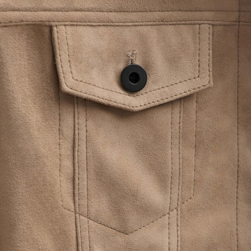 Suede Shrunken Jacket in Grout | James Perse Los Angeles