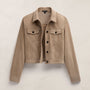Suede Shrunken Jacket in Grout | James Perse Los Angeles