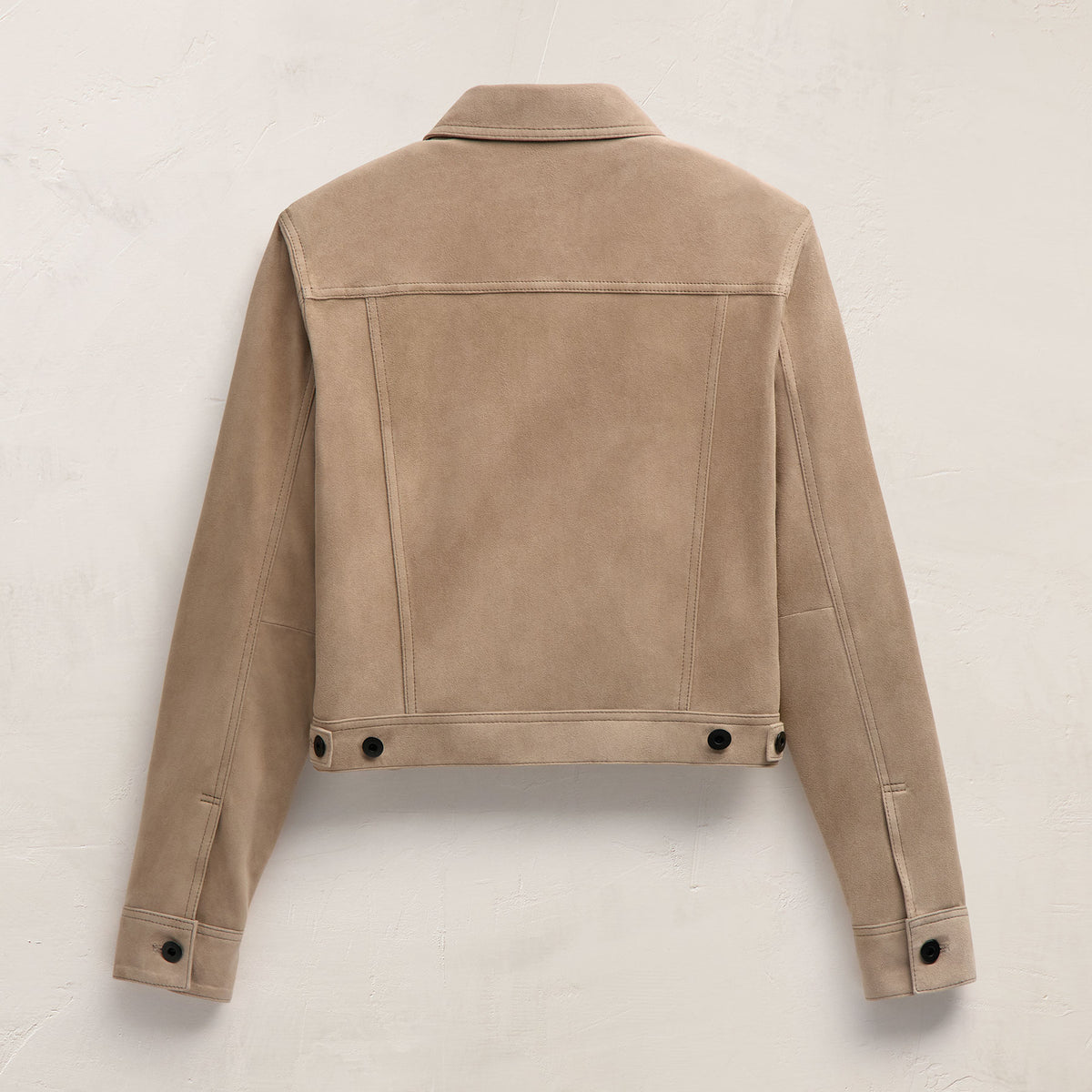 Suede Shrunken Jacket in Grout | James Perse Los Angeles