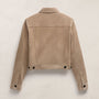 Suede Shrunken Jacket in Grout | James Perse Los Angeles