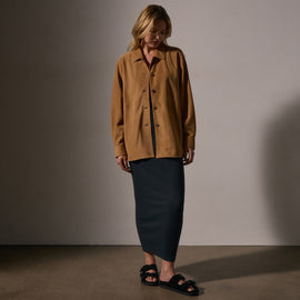 Suede Shirt in Caramel | James Perse Los Angeles