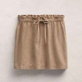 Suede Mini Skirt in Grout | James Perse Los Angeles FLAT