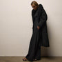 Long Suede Hooded Jacket in Black | James Perse Los Angeles