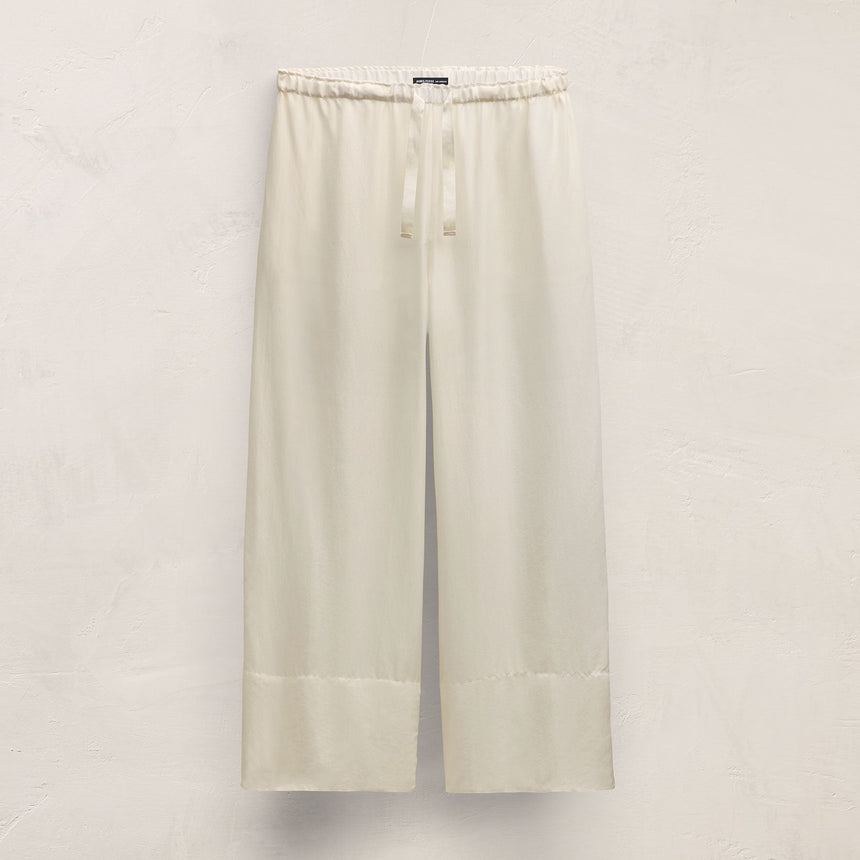 Washed Silk Wide Cuff Pant in Ivory | James Perse Los Angeles