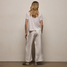 Washed Silk Wide Cuff Pant in Ivory | James Perse Los Angeles