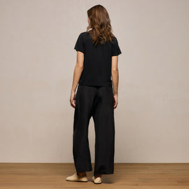 Washed Silk Wide Cuff Pant in Washed Black | James Perse Los Angeles