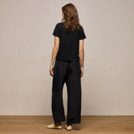 Washed Silk Wide Cuff Pant in Washed Black | James Perse Los Angeles