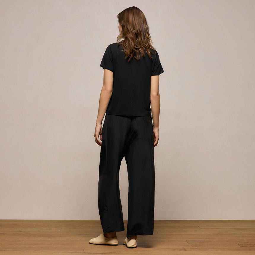 Washed Silk Wide Cuff Pant in Washed Black | James Perse Los Angeles