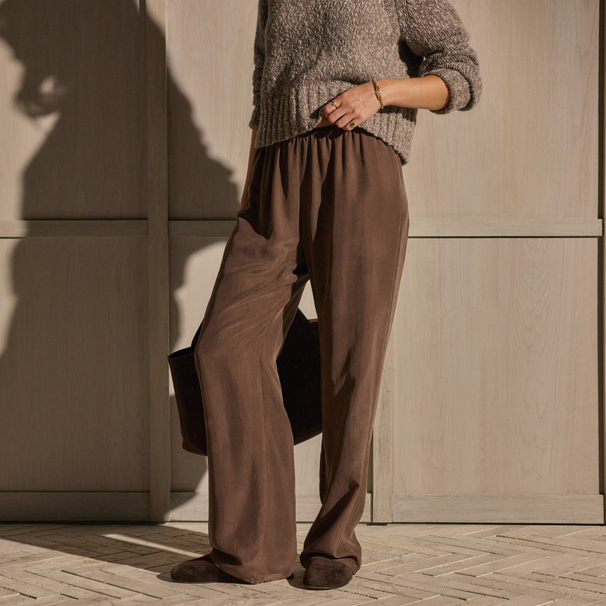 Pull On Silk Pants - Washed Brown | James Perse Los Angeles