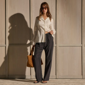 Pull On Silk Pants - Washed Black | James Perse Los Angeles