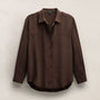 Washed Silk Patch Shirt in Washed Brown | James Perse Los Angeles