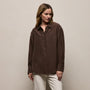 Washed Silk Patch Shirt in Washed Brown | James Perse Los Angeles