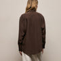 Washed Silk Patch Shirt in Washed Brown | James Perse Los Angeles