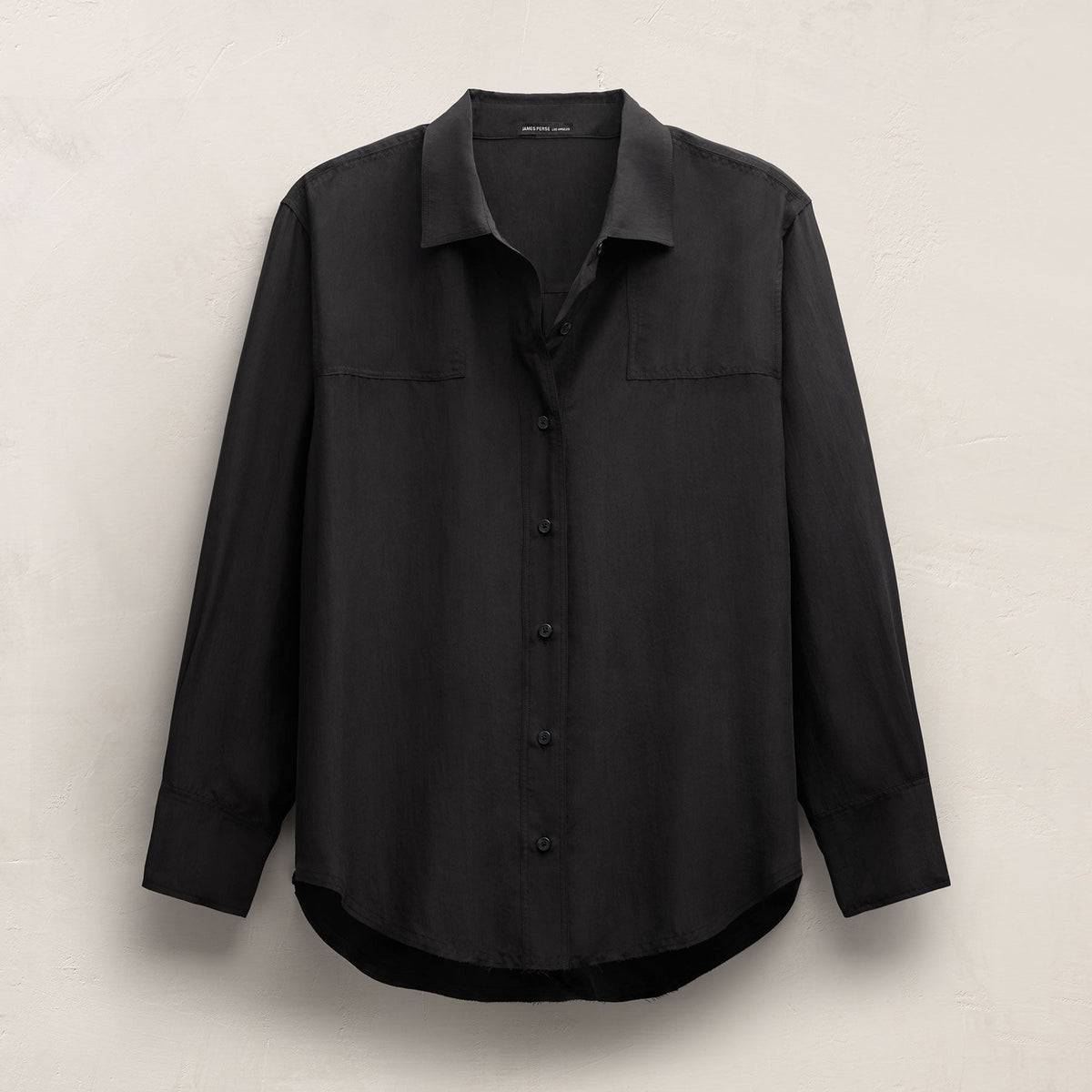 Washed Silk Patch Shirt in Washed Black | James Perse Los Angeles
