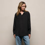 Washed Silk Patch Shirt in Washed Black | James Perse Los Angeles