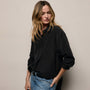 Washed Silk Patch Shirt in Washed Black | James Perse Los Angeles