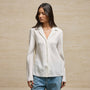 Washed Silk Slim Shirt in Ivory | James Perse Los Angeles