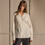Washed Silk Slim Shirt - Ivory | James Perse Los Angeles