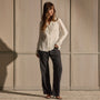 Washed Silk Slim Shirt - Ivory | James Perse Los Angeles