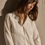 Washed Silk Slim Shirt - Ivory | James Perse Los Angeles