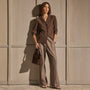 Washed Silk Slim Shirt in Washed Brown | James Perse Los Angeles