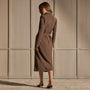 Washed Silk Midi Shirt Dress - Washed Brown | James Perse Los Angeles