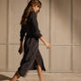 Washed Silk Midi Shirt Dress - Washed Black | James Perse Los Angeles