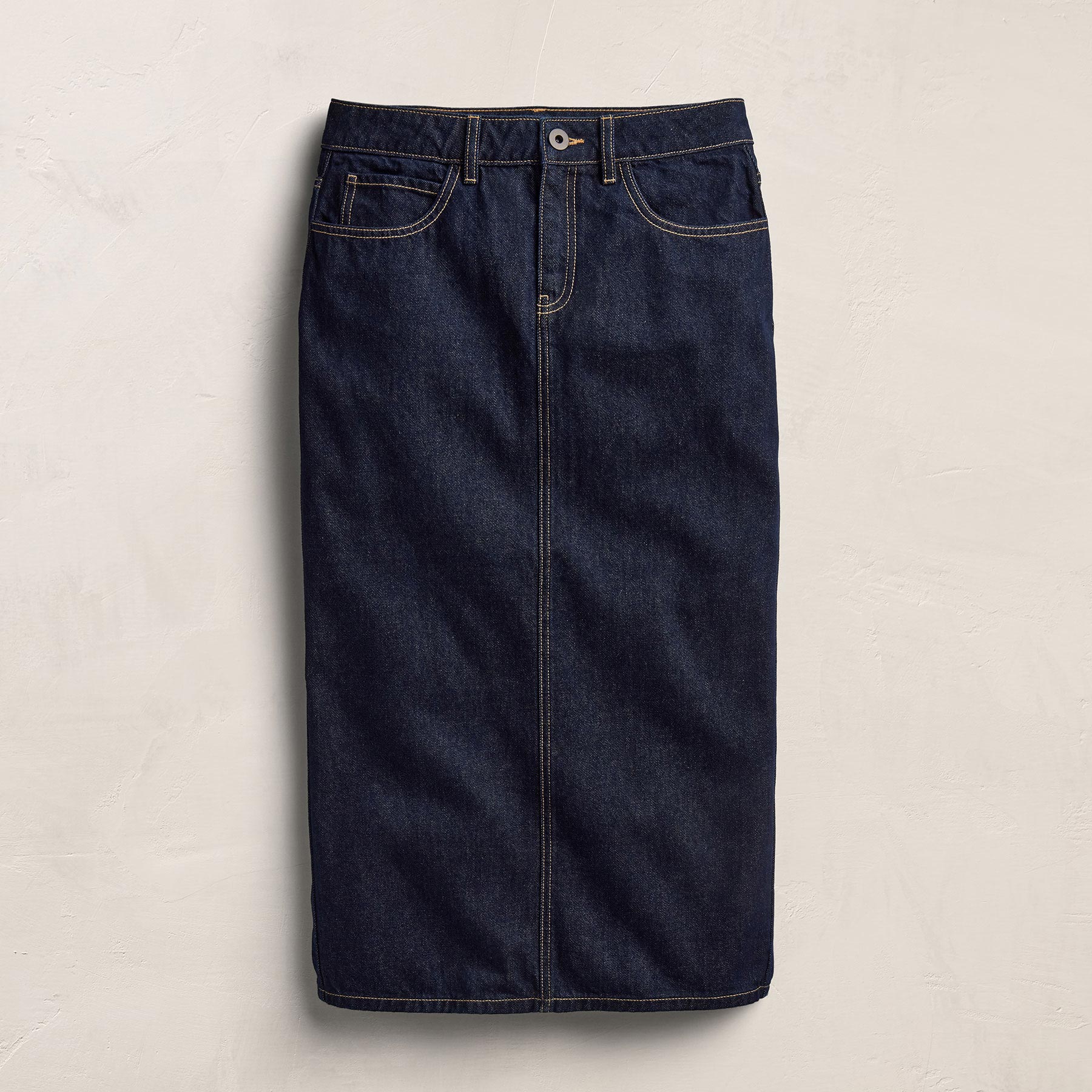 Indigo Denim Long Skirt - Indigo Wash | James Perse Los Angeles