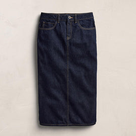 Indigo Denim Long Skirt - Indigo Wash | James Perse Los Angeles
