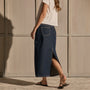 Indigo Denim Long Skirt - Indigo Wash | James Perse Los Angeles