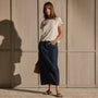 Indigo Denim Long Skirt - Indigo Wash | James Perse Los Angeles
