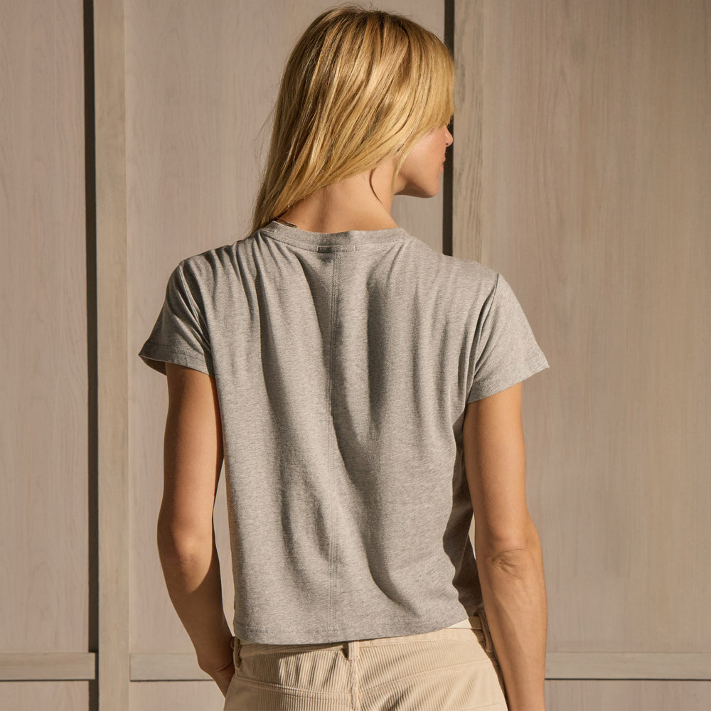 Cotton Jersey Shrunken Tee - Heather Grey | James Perse Los Angeles