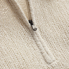 East Cape Silk Linen Quarter Zip in Ivory | James Perse Los Angeles