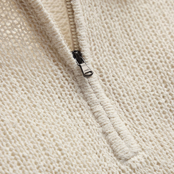 East Cape Silk Linen Quarter Zip in Ivory | James Perse Los Angeles