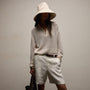 Silk Linen Open Knit Zip Polo in Ivory | James Perse Los Angeles