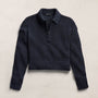 East Cape Silk Linen Quarter Zip in Navy | James Perse Los Angeles