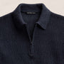 East Cape Silk Linen Quarter Zip in Navy | James Perse Los Angeles